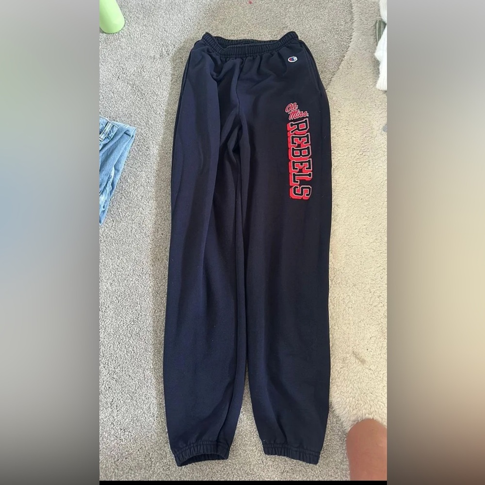 Champion  Sweatpants with Red Ole Miss Rebels Lettering
